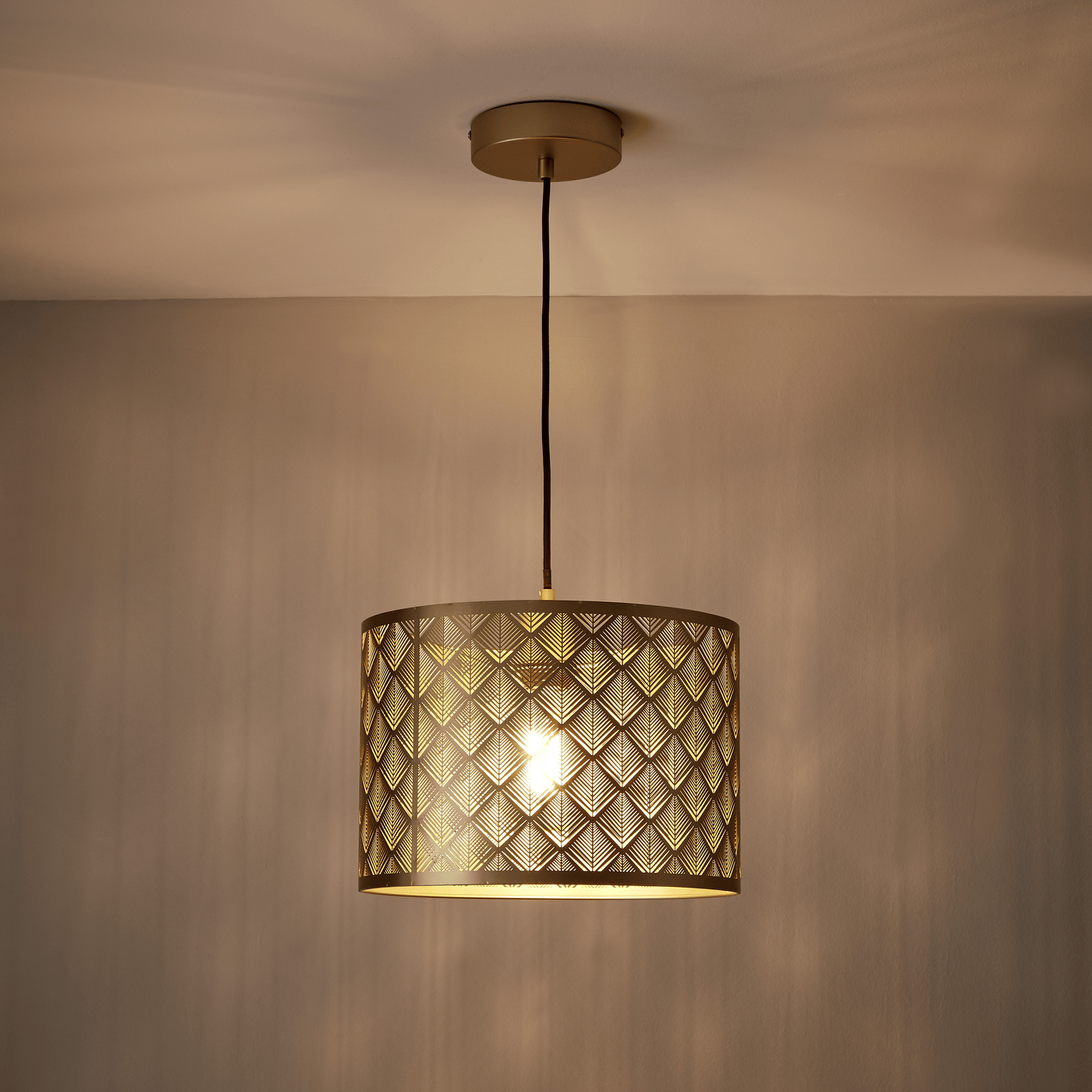 Lampadario galati metallo oro d30 cm e27