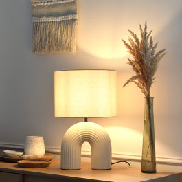 VASKA TABLE LAMP CERAMIC BEIGE H41 CM E27