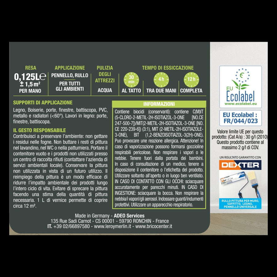 Bricocenter LUXENS BLACK SATIN INTERIOR ENAMEL 125 ML