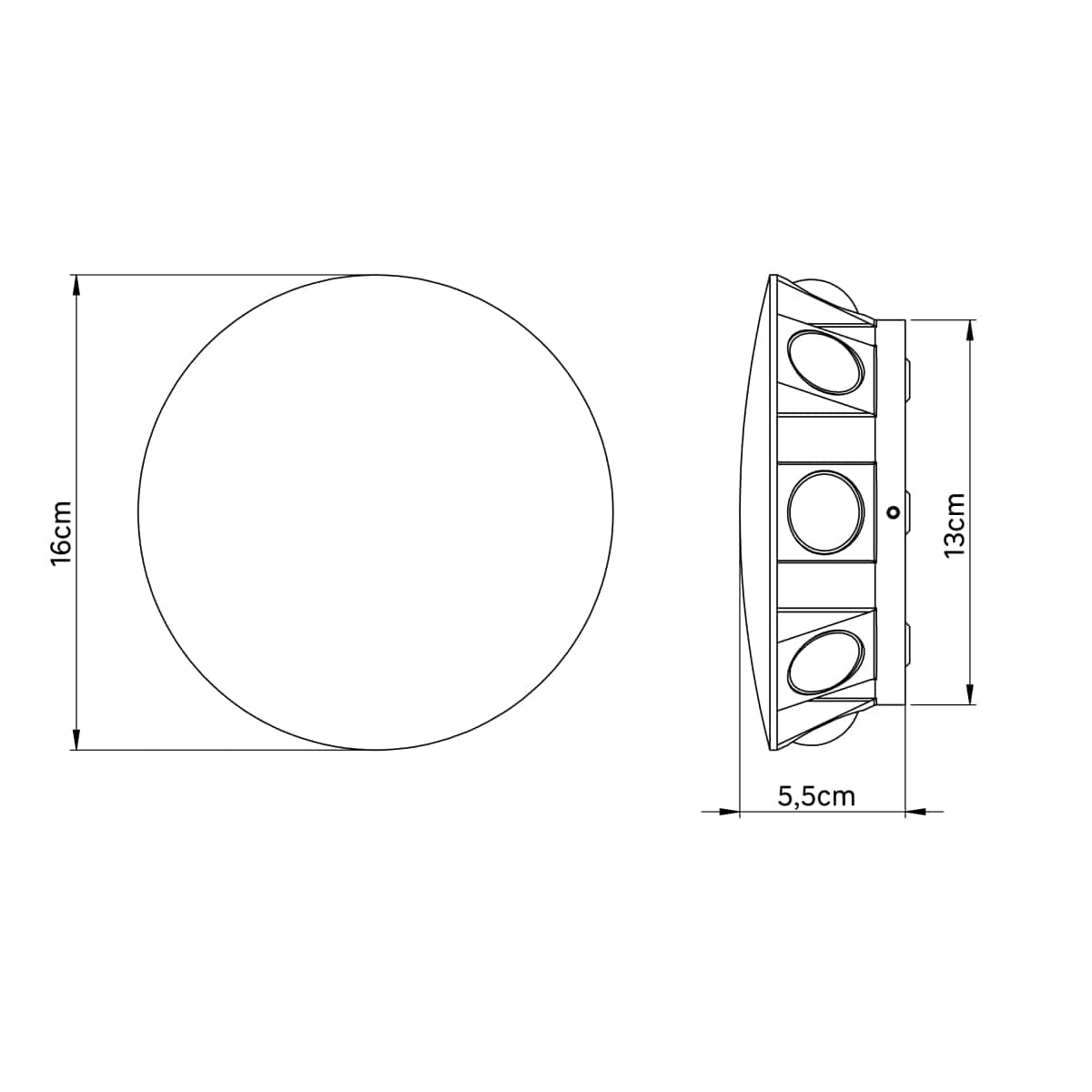 Bricocenter TORVI ALUMINIUM WALL LIGHT WHITE D16 CM LED 8W NATURAL LIGHT