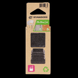 PLASTIC TIP 29 X 29 MM BLACK, 4 PIECES