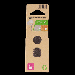 INNER CAP 18MM BLACK PLASTIC 8PCS