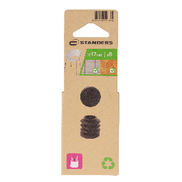 INNER CAP 18MM BLACK PLASTIC 8PCS