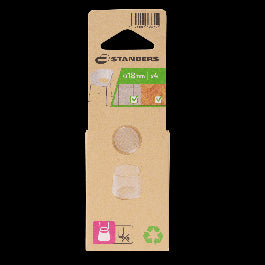 PLASTIC SOCK D18 MM TRANSPARENT, 4 PIECES