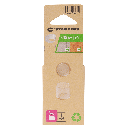 PLASTIC SOCK D18 MM TRANSPARENT, 4 PIECES