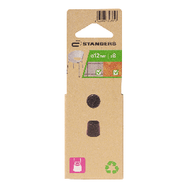 FELT PADS 12MM BLACK PLASTIC 8PCS
