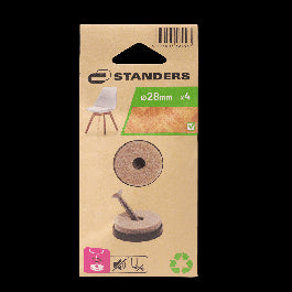 FELT WITH STANDERS SCREW D 28 MM BEIGE , 4 PIECES