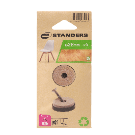 FELT WITH STANDERS SCREW D 28 MM BEIGE , 4 PIECES
