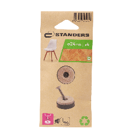 FELT WITH STANDERS SCREW D 24 MM BEIGE, 4 PIECES