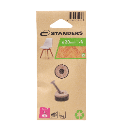 FELT WITH STANDERS SCREW D 20 MM BEIGE , 4 PIECES