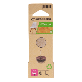 FELT WITH NAIL STANDERS D 20 MM BEIGE , 4 PIECES