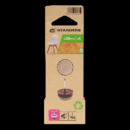 FELT WITH NAIL STANDERS D 20 MM BEIGE , 4 PIECES