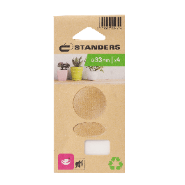 33 MM DIAMETER ADHESIVE NON-SLIP FELT, 4 PIECES
