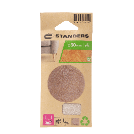 4MM ADHESIVE FELT PADS DIA. 50MM. 4PZ