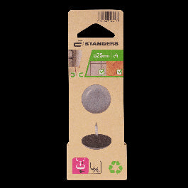 SKID SLIDE WITH NAIL STANDERS D 25 MM GREY, 4 PIECES