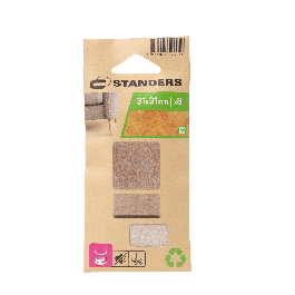 4MM ADHESIVE FELT PADS 31X31MM 8PCS