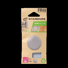 ADHESIVE FELT PADS DIA. 40MM GRAY 4PCS