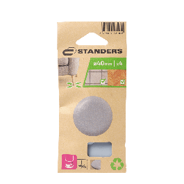 ADHESIVE FELT PADS DIA. 40MM GRAY 4PCS