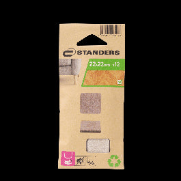 4MM ADHESIVE FELT PADS 22X22MM, 12PCS