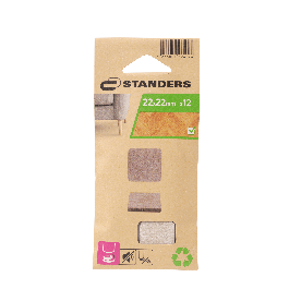 4MM ADHESIVE FELT PADS 22X22MM, 12PCS
