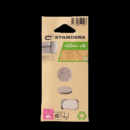 ADHESIVE FELT PADS 4MM DIA. 22MM, 16PCS