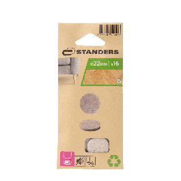 ADHESIVE FELT PADS 4MM DIA. 22MM, 16PCS