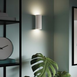 APPLIQUE TAVUA GESSO BIANCO 7.5X7.5X16CM 2XGU10=28W