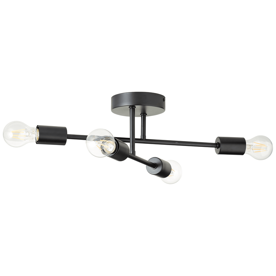 Lina metal black ceiling light, 4xE27, 40W