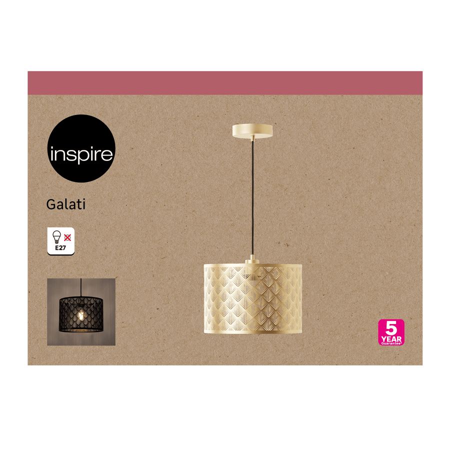 Lampadario galati metallo oro d30 cm e27