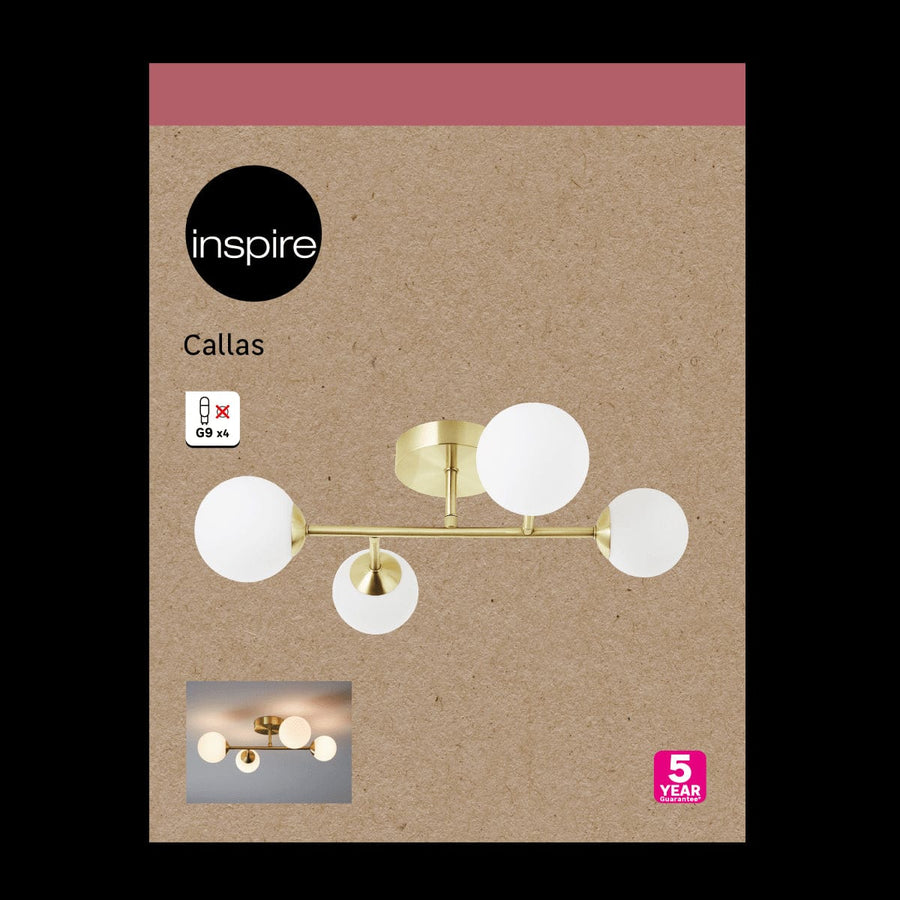 Bricocenter CALLAS CEILING LAMP METAL GOLD D12 CM 4XG9