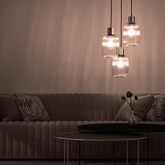 DIPSY GLASS AND GOLD METAL CHANDELIER D25