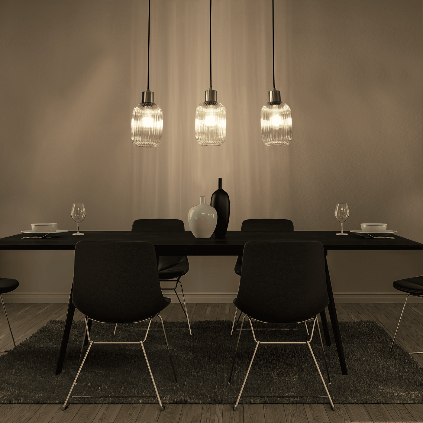 DIPSY GLASS AND METAL GOLD CHANDELIER D25