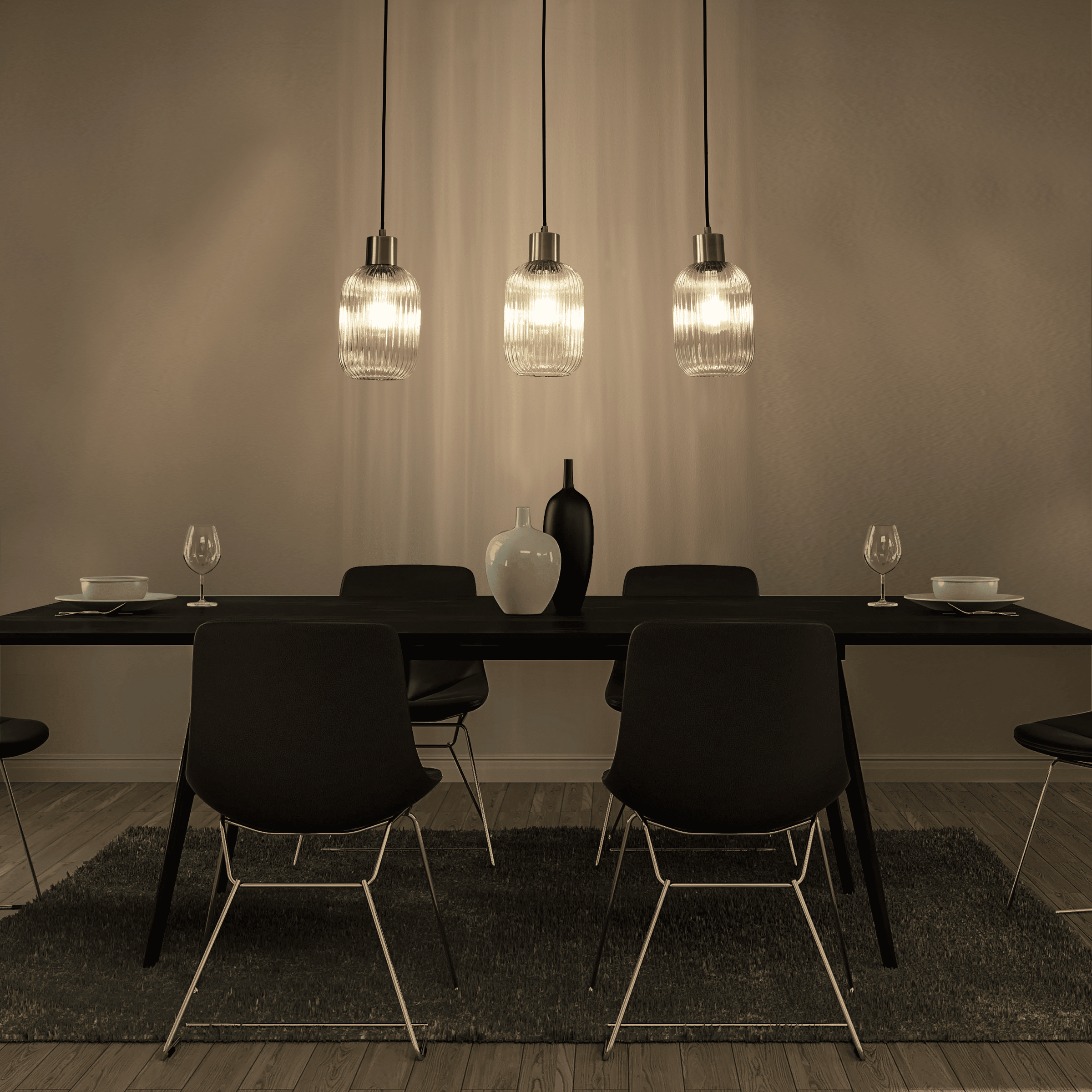 DIPSY GLASS AND METAL GOLD CHANDELIER D25