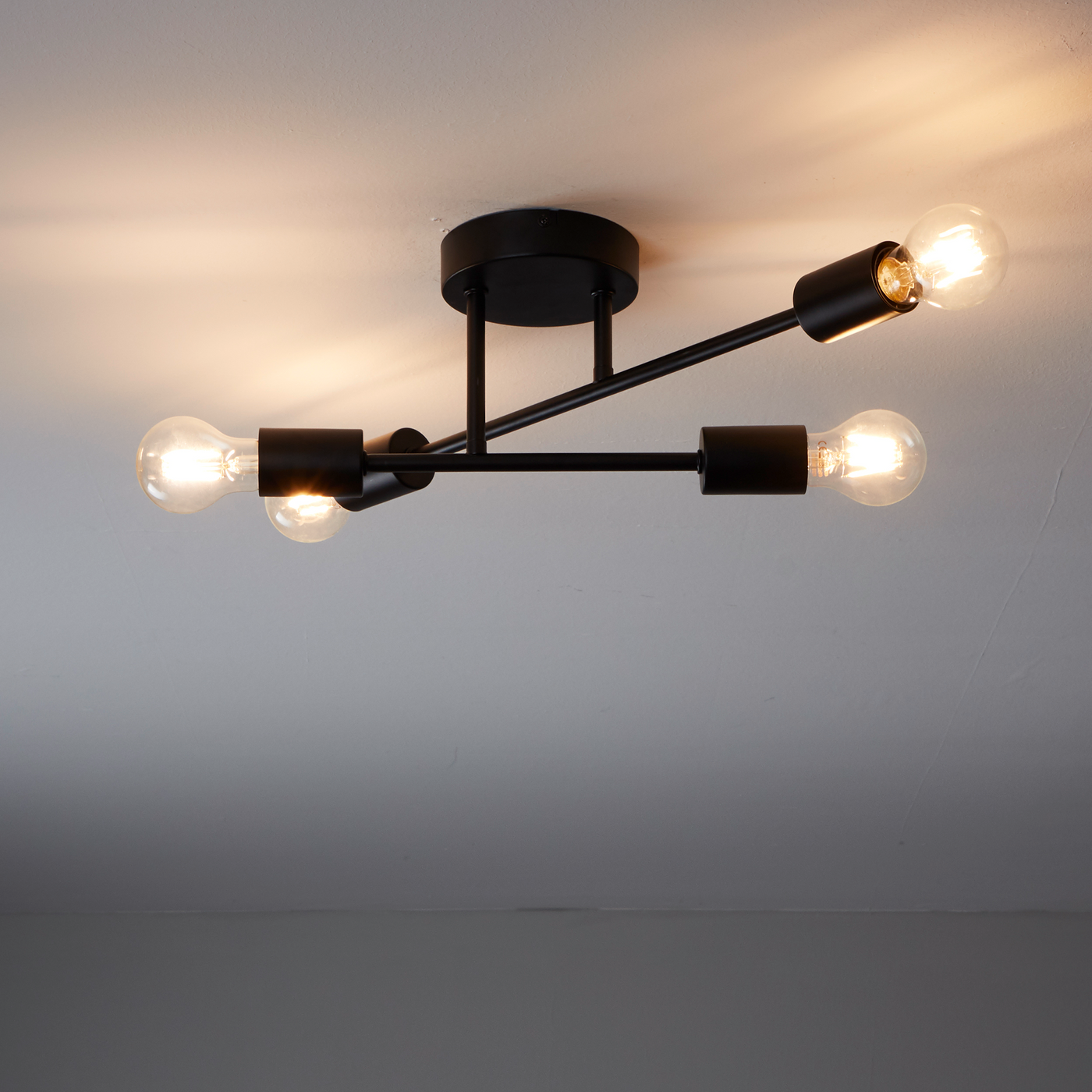 Lina metal black ceiling light, 4xE27, 40W