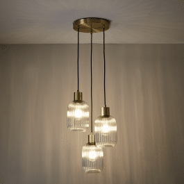 DIPSY GLASS AND GOLD METAL CHANDELIER D25