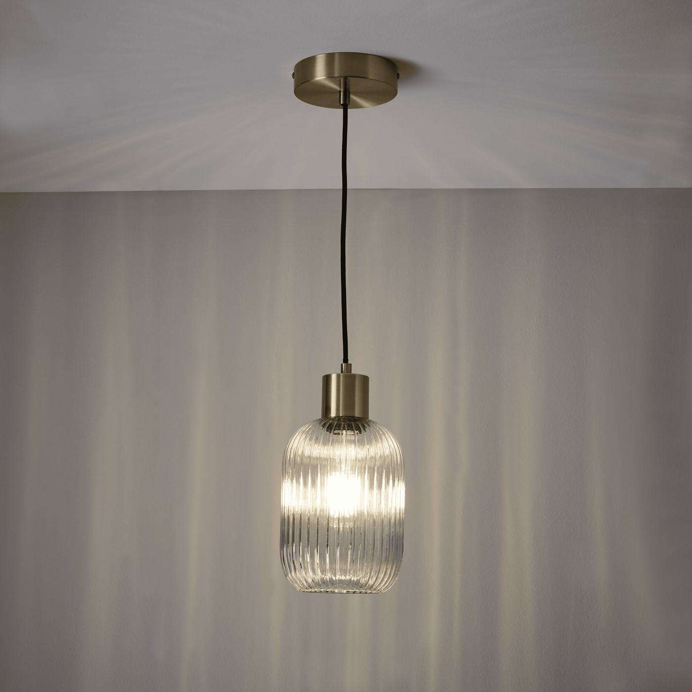 Dipsy glass and metal gold chandelier d14 cm e27