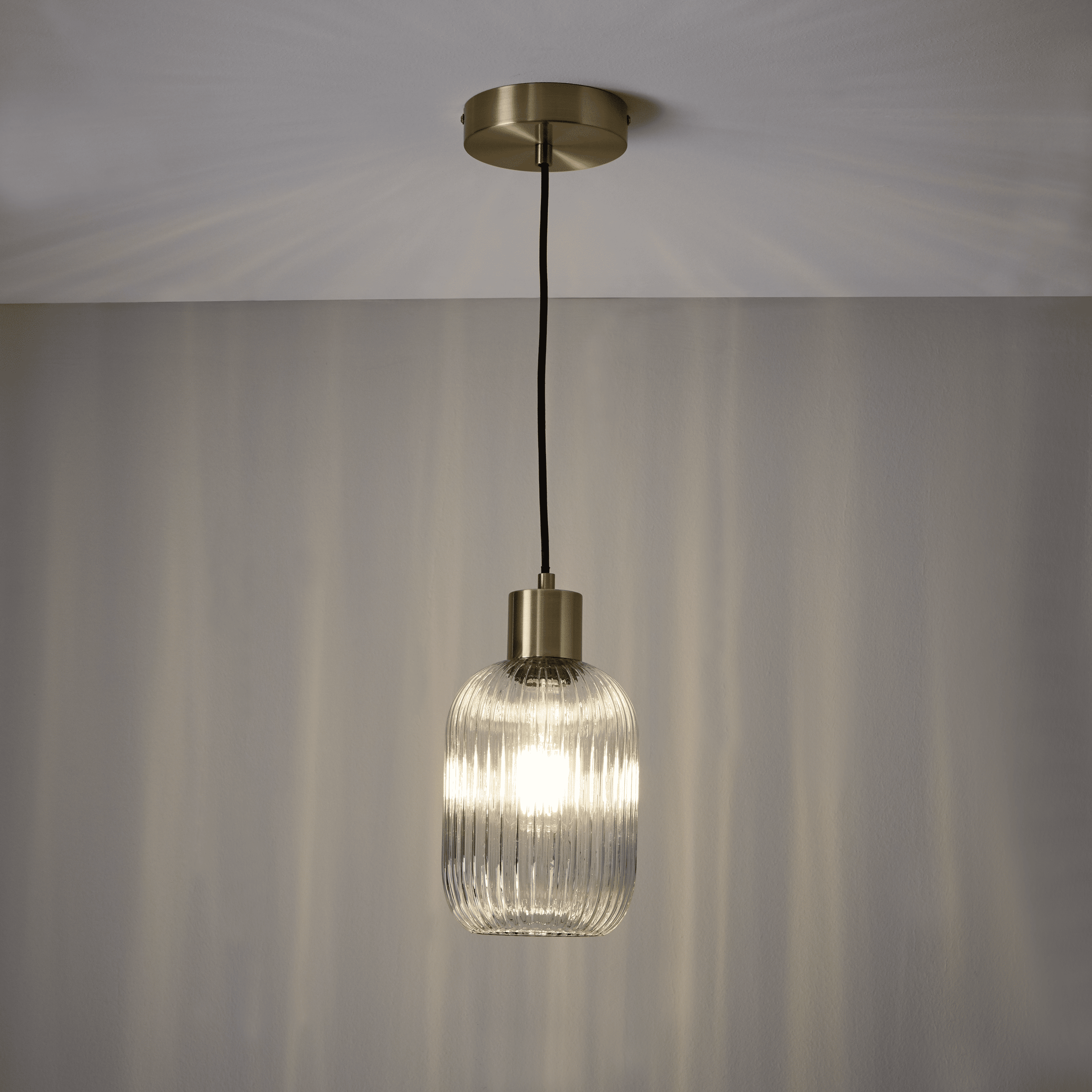 Dipsy glass and metal gold chandelier d14 cm e27