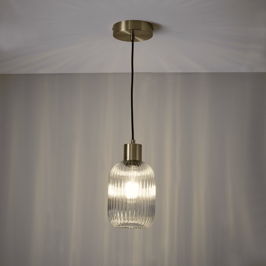 Dipsy glass and metal gold chandelier d14 cm e27