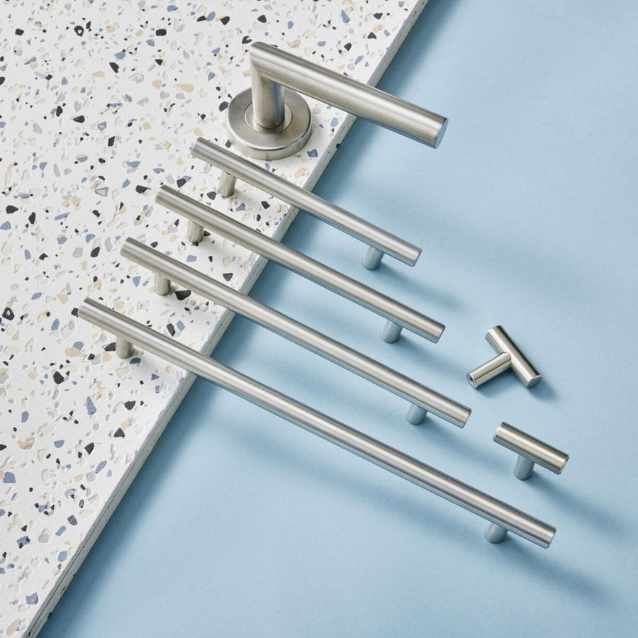 Bricocenter 4 SARA HANDLES WITH 96 MM SPACING IN POLISHED BRUSHED NICKEL