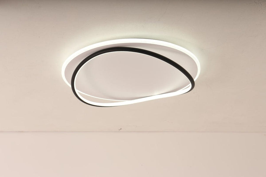 Bricocenter CEILING LIGHT VALE ALUMINIUM BLACK AND WHITE D50 CMLED 69W CCT DIMMABLE WITH REMOTE CONTROL