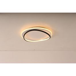 VALE ALUMINIUM CEILING LAMP BLACK AND WHITE D40 CM LED 52W CCT DIMMABLE WITH REMOTE CONTROL