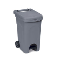 DUSTBIN WITH PEDAL GREY URBAN SYSTEM 60LT WITH WHEELS