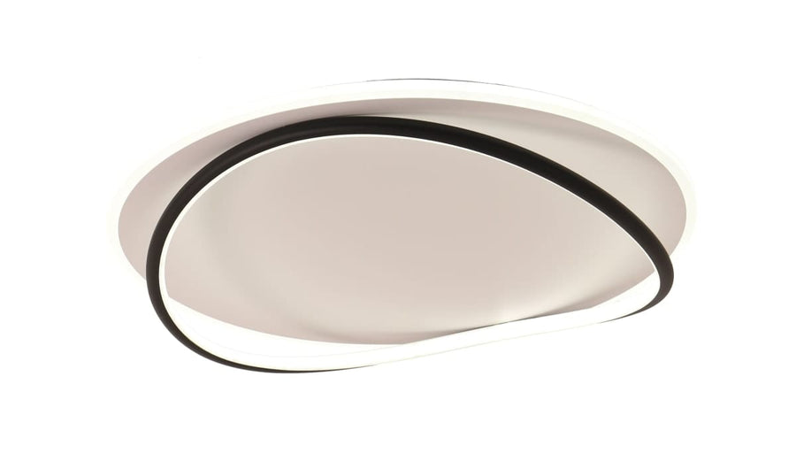 Bricocenter CEILING LIGHT VALE ALUMINIUM BLACK AND WHITE D50 CMLED 69W CCT DIMMABLE WITH REMOTE CONTROL