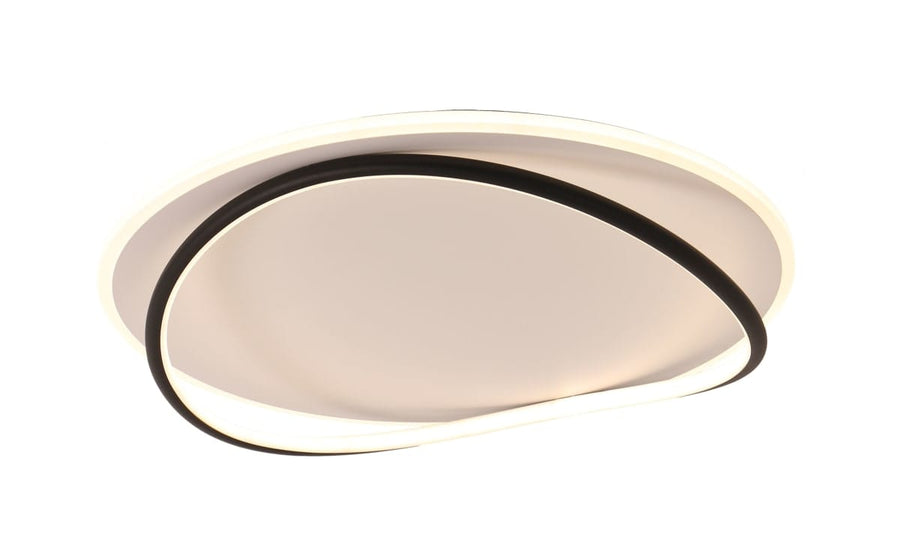 Bricocenter CEILING LIGHT VALE ALUMINIUM BLACK AND WHITE D50 CMLED 69W CCT DIMMABLE WITH REMOTE CONTROL
