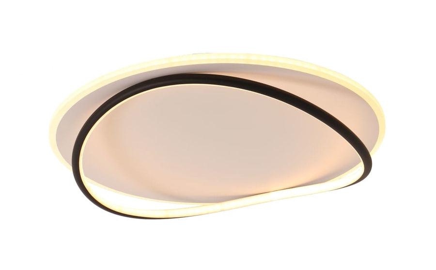 Bricocenter CEILING LIGHT VALE ALUMINIUM BLACK AND WHITE D50 CMLED 69W CCT DIMMABLE WITH REMOTE CONTROL