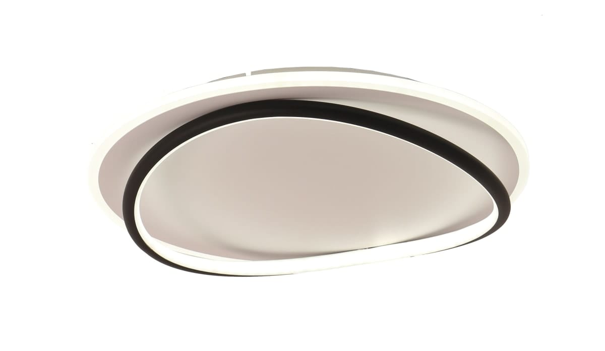 Bricocenter VALE ALUMINIUM CEILING LAMP BLACK AND WHITE D40 CM LED 52W CCT DIMMABLE WITH REMOTE CONTROL