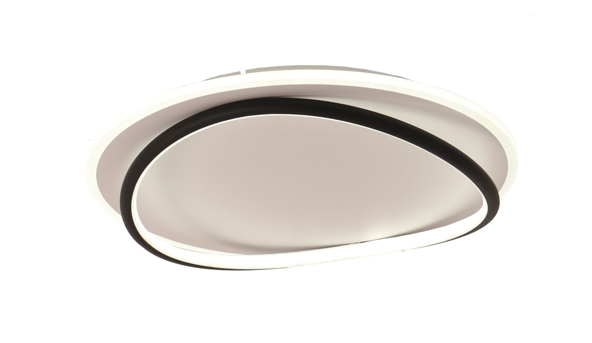 VALE ALUMINIUM CEILING LAMP BLACK AND WHITE D40 CM LED 52W CCT DIMMABLE WITH REMOTE CONTROL