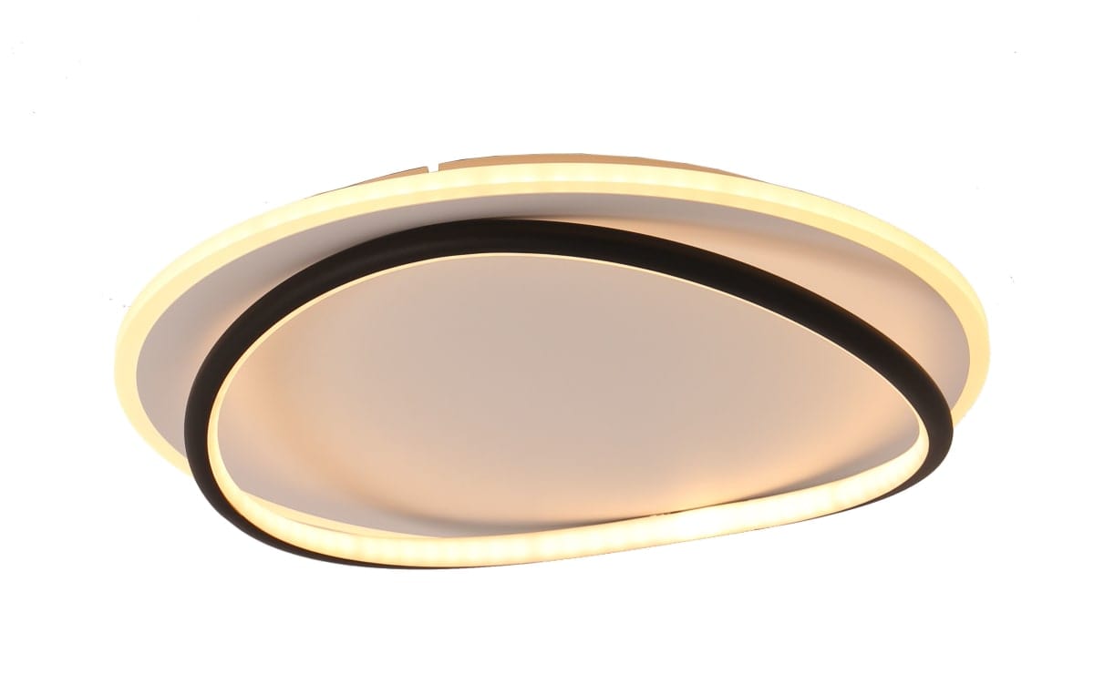 Bricocenter VALE ALUMINIUM CEILING LAMP BLACK AND WHITE D40 CM LED 52W CCT DIMMABLE WITH REMOTE CONTROL