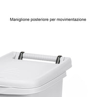 PEDAL BIN WHITE URBAN SYSTEM 60LT WITH WHEELS