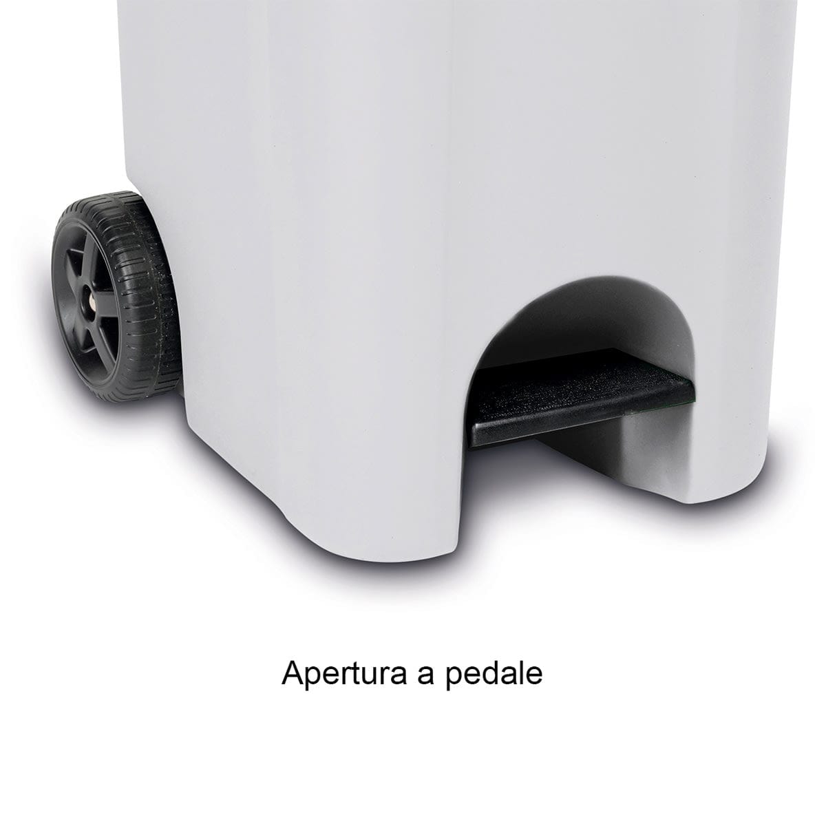 Bricocenter PEDAL BIN WHITE URBAN SYSTEM 60LT WITH WHEELS